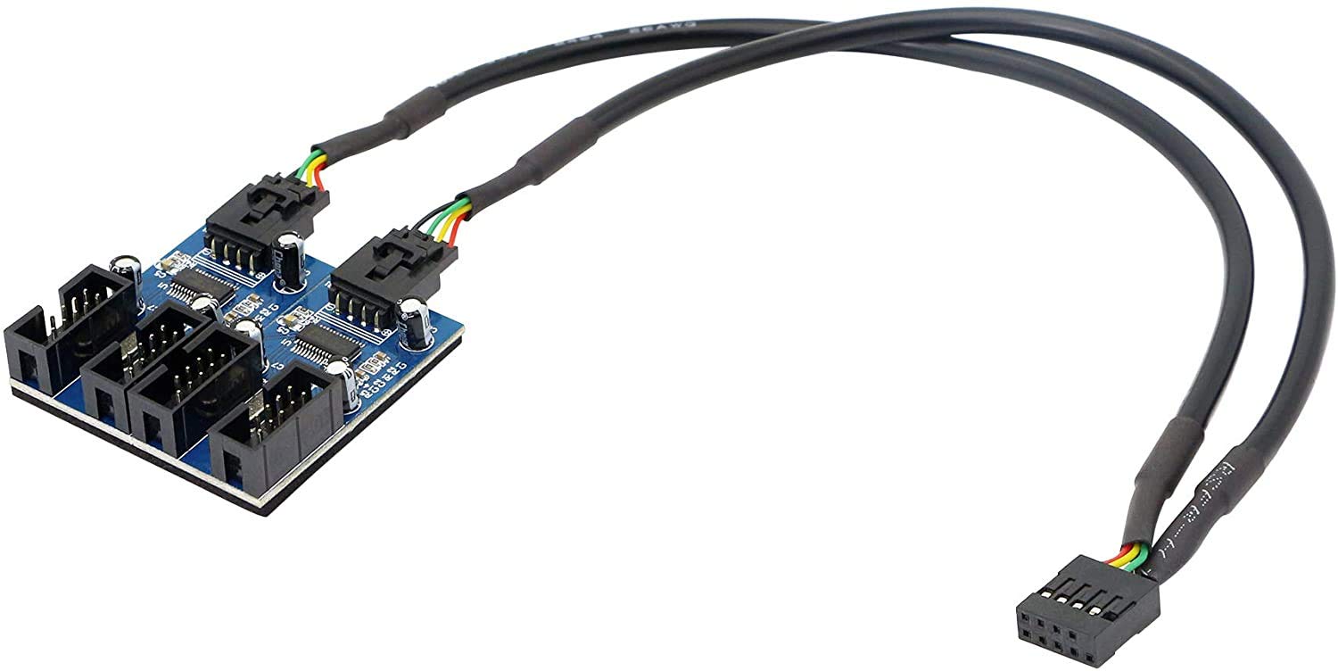 マザーボード9個 USB Type-A電源用】マザーボードのUSB 9ピン 増設 内部用 2ポート